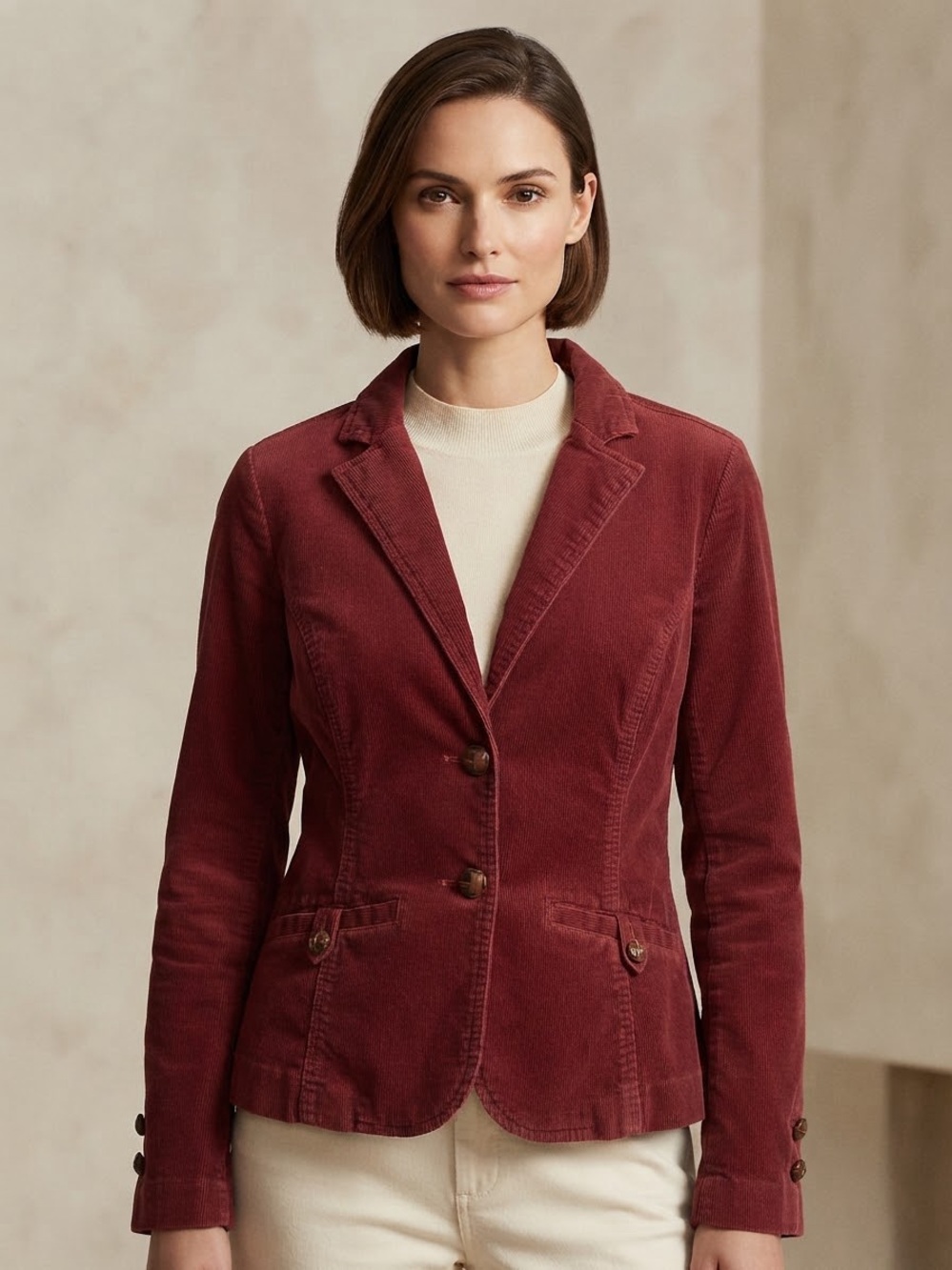 VINTAGE Y2K G.H. Bass Tailored Corduroy Blazer Jacket in Burgundy